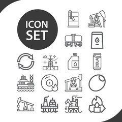 Simple set of coal related lineal icons.