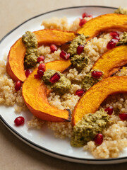 Roasted Winter Squash with Quinoa and Mint Pesto