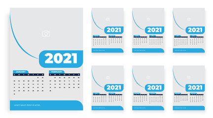 Vertical 6 page calendar 2021 