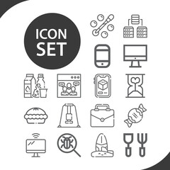 Simple set of geometric related lineal icons.