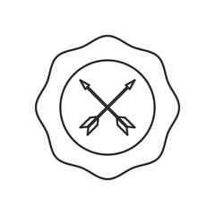 Hipster arrows in seal stamp vector design