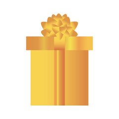 Gold gift with bowtie vector design