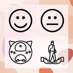 Simple set of happen related lineal icons