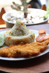 Indonesia fried rice of nasi goreng hijau or Spring green Vegetarian Fried Rice
