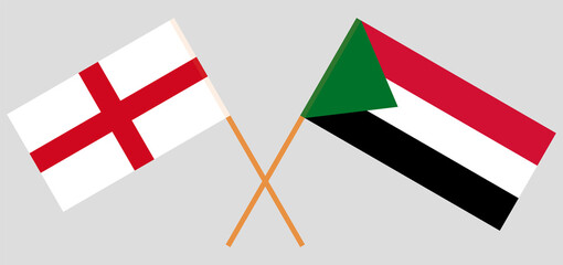 Crossed flags of England and Sudan