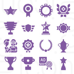 16 pack of recipients  filled web icons set