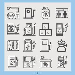 Simple set of cubic related lineal icons.