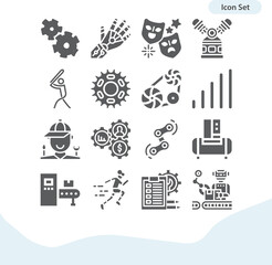 Simple set of doing related filled icons.