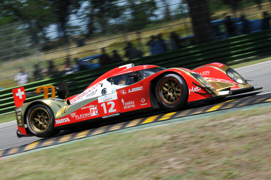 Imola, Italy 3 July 2011: Lola B10/60 Toyota LMP1 Of Team Rebellion Racing Driven By Neel Jani And Nicolas Prost In Action During Race 6H ILMC At Imola Circuit.