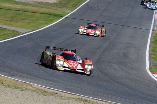 Imola, Italy 3 July 2011: Lola B10/60 Toyota LMP1 Of Team Rebellion Racing Driven By Neel Jani And Nicolas Prost In Action During Race 6H ILMC At Imola Circuit.