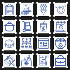 16 pack of text  lineal web icons set