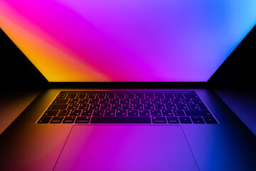 Inside MacBook illuminated with gradient