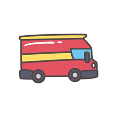 travel red van car vector design