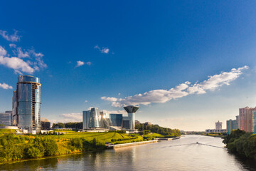 Fototapeta premium View on modern cityscape government building of Moscow Region