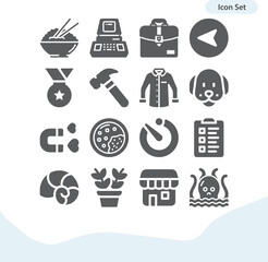 Simple set of principles related filled icons.