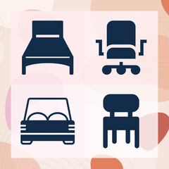 Simple set of pornography related filled icons