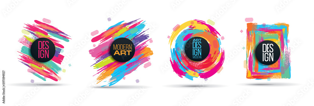 Fototapete new collection vector frame for text modern art graphics for hipsters . dynamic frame stylish geomet