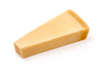 Italian parmesan Hard Cheese, isolated on white background