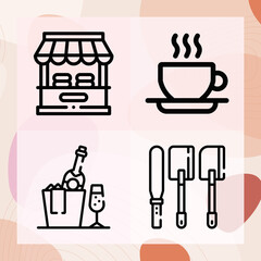 Simple set of tube related lineal icons