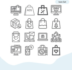 Simple set of plaza related lineal icons.