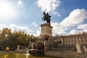 Fototapeta na wymiar Monumento a Felipe IV Spain Madric capital