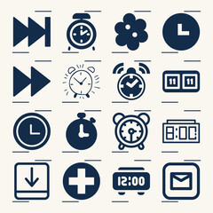 Simple set of reset related filled icons.
