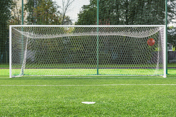 Fototapeta premium View of the football gate and ball.