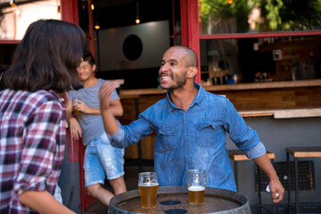 A angry man in a bar