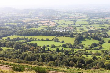 Fototapeta na wymiar Panoramic view of Great Malvern, Malvern Hills, Worcestershire, UK 
