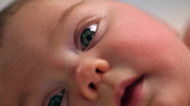 Close up of Caucasian baby girl
