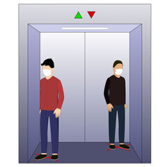 Fototapeta premium illustration Keep distance.