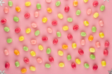 Small round candy-colored pastels on pastel background.