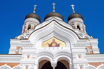 Old orthodox christian cathedral in Tallin, Estonia