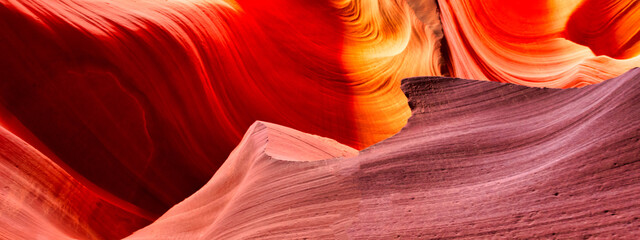 panoramic sandstone walls at famous canyon antelope near grand canyon arizona usa. abstract...