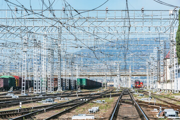 Day view of Adler railway station. Sochi.