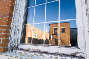 abandoned warehouse glass windows 