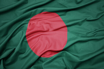 Waving Colorful National Flag Bangladesh
