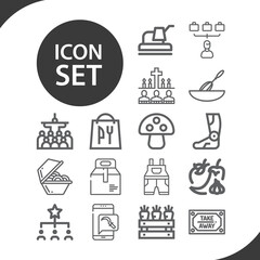 Simple set of aggregate related lineal icons.