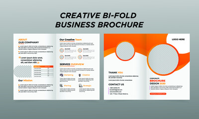 Corporate business bifold brochure template design