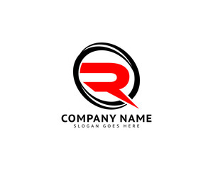 Obraz premium Letter R logo symbol with swoosh designs