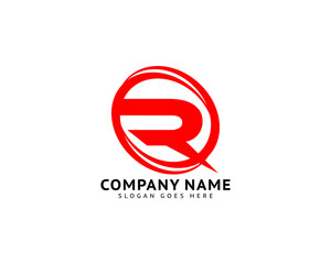 Letter R logo symbol with swoosh designs