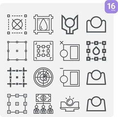 Simple set of assigning related lineal icons.