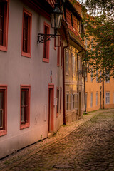 A corner of Prague. Fascinating and Picturesque narrow medieval street - Novy Svet, Hradcany quarter, Prague, Czech Republic