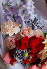 Flower composition. Macro photo. Wedding decor. A Beautiful bouquet of fresh flowers.
