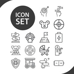 Simple set of bearing related lineal icons.