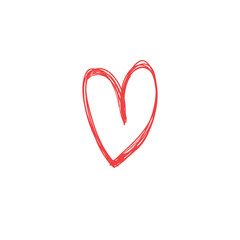 Heart doodle illustration. Hand drawn love symbol. Valentine's day vector icon.