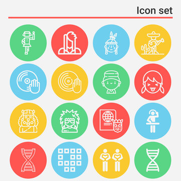 16 pack of scenes  lineal web icons set