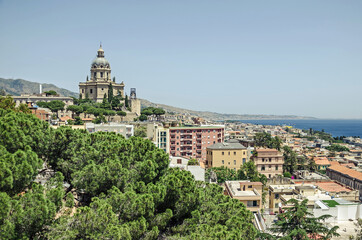 Fototapeta na wymiar Nice view on port of Messina, Italy