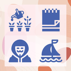 Simple set of fundamental related filled icons