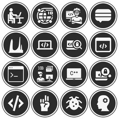 16 pack of syntax  filled web icons set